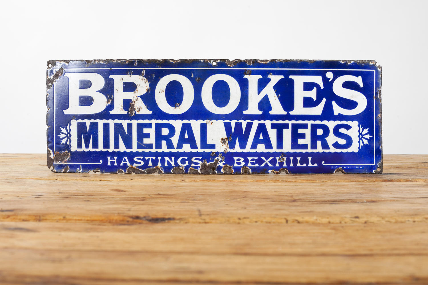 Brooke's Mineral Waters enamel sign