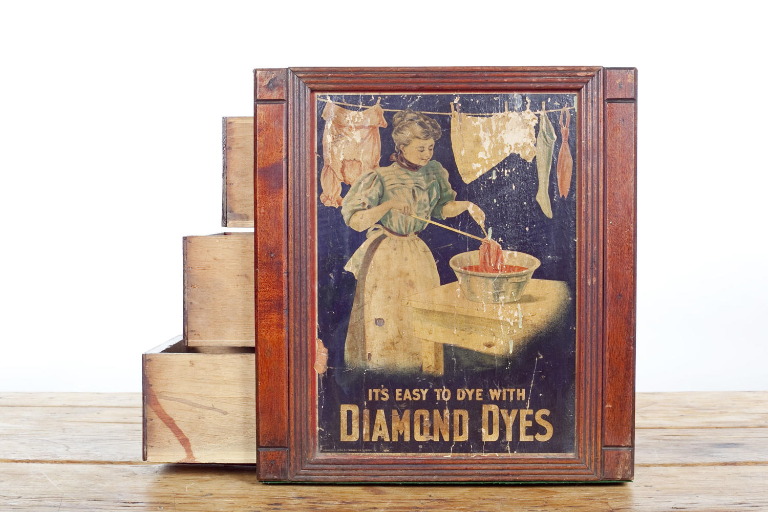 Diamond Dyes shop display cabinet