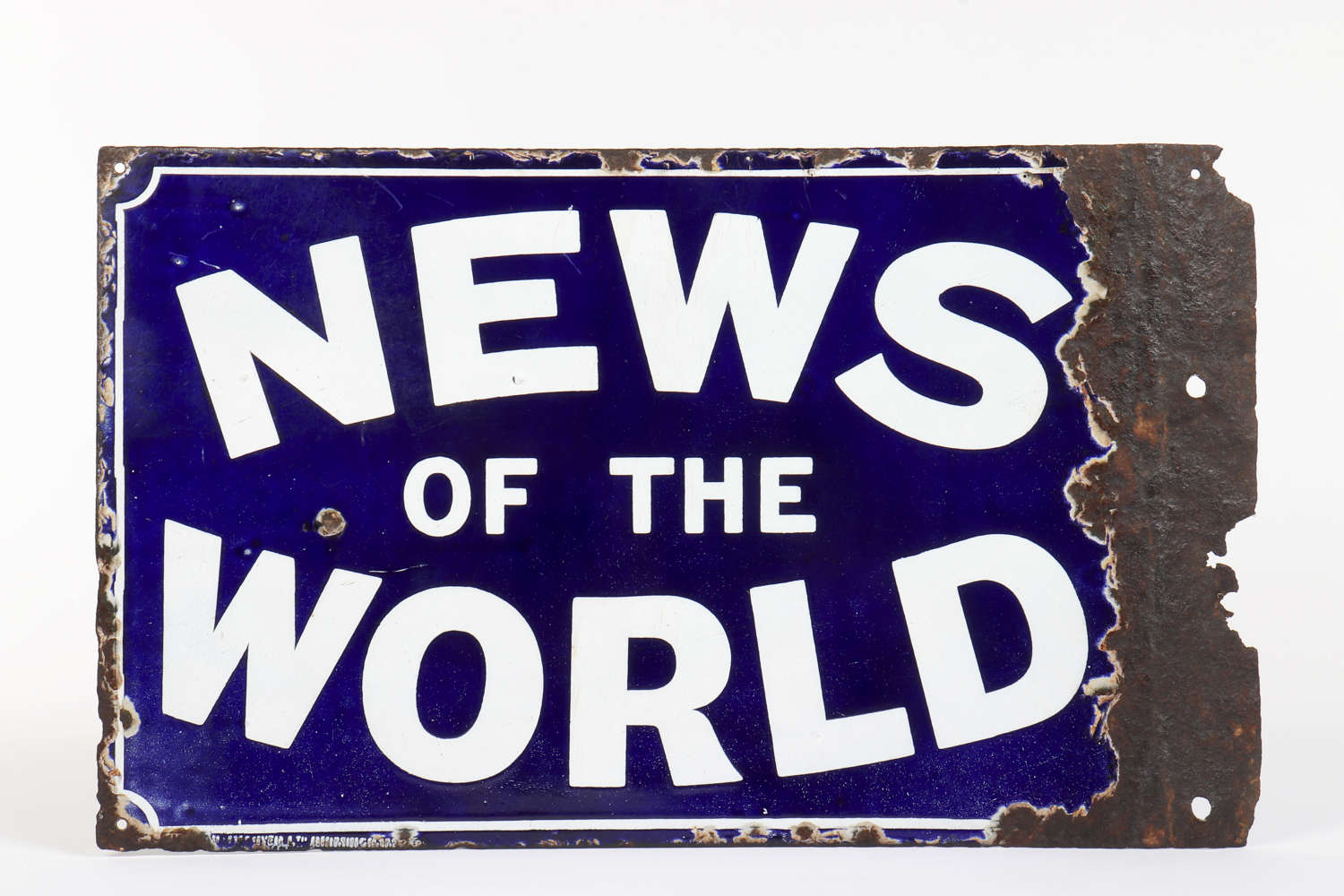 Original enamel advertising sign for News Of The World
