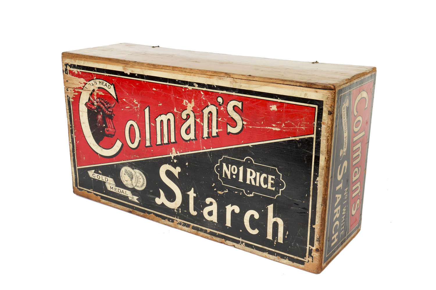 Wooden shop delivery and display box for Colman's Starch