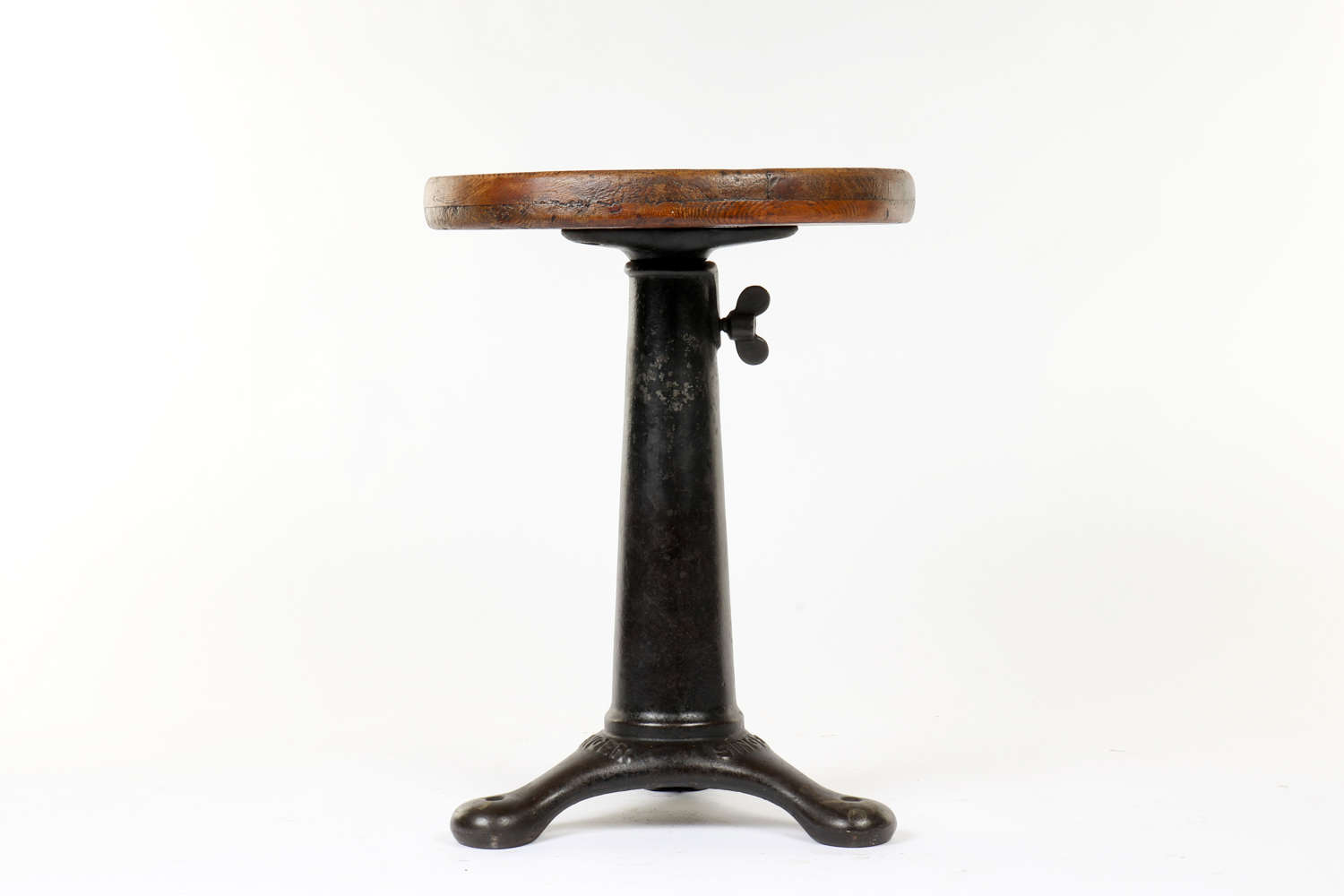 Vintage industrial work stool by Singer