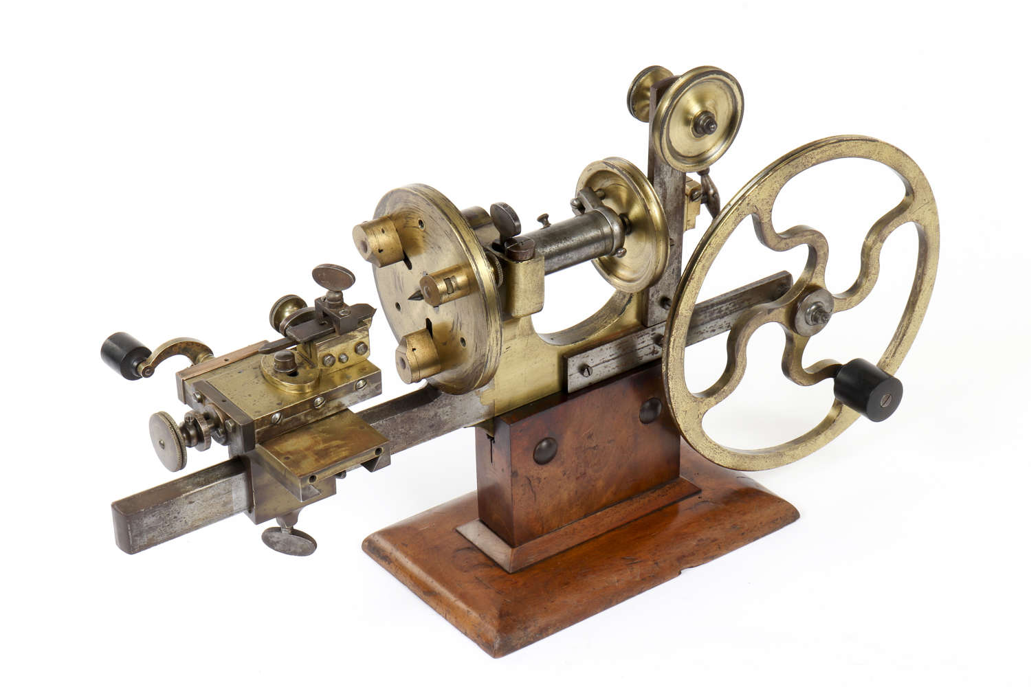 Early 20th century brass watchmaker's lathe