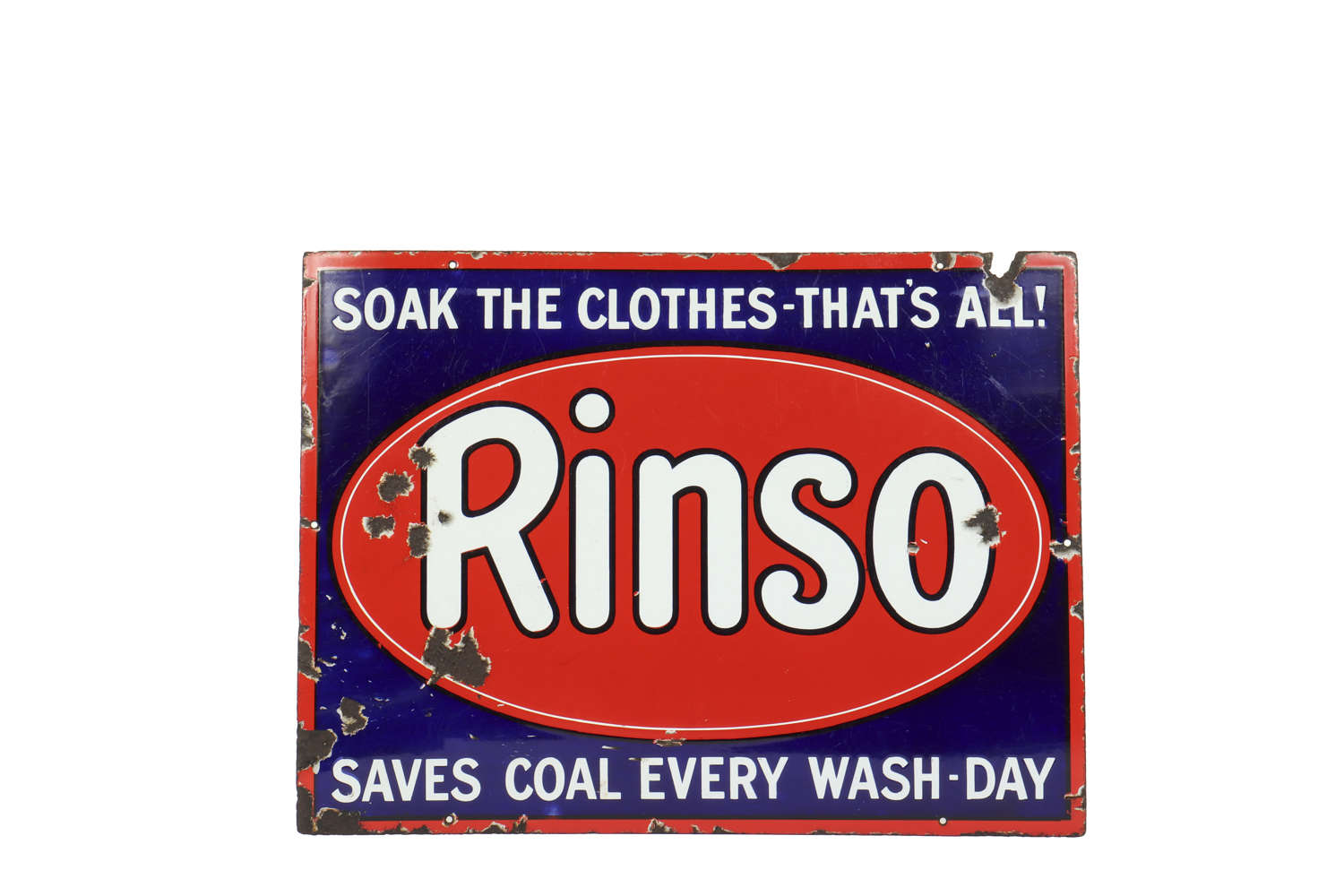 Original vintage enamel advertising sign for Rinso