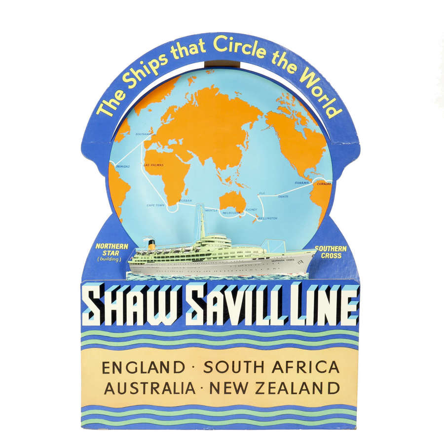 An original vintage advertising showcard for the Shaw Savill Line