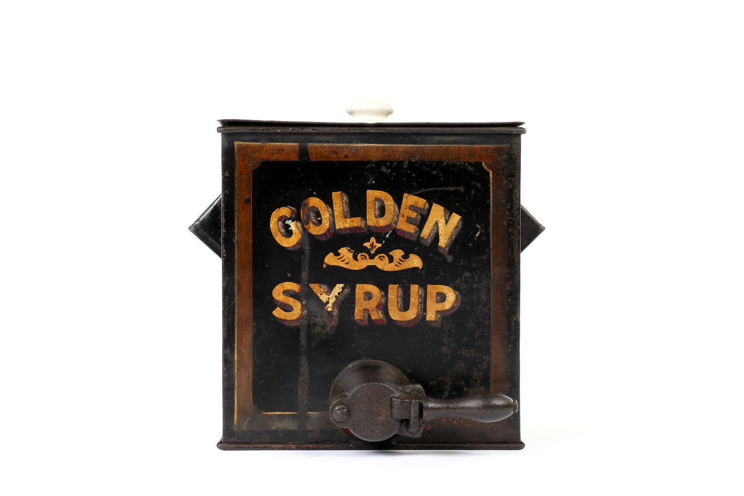 Early 20th century toleware golden syrup dispenser