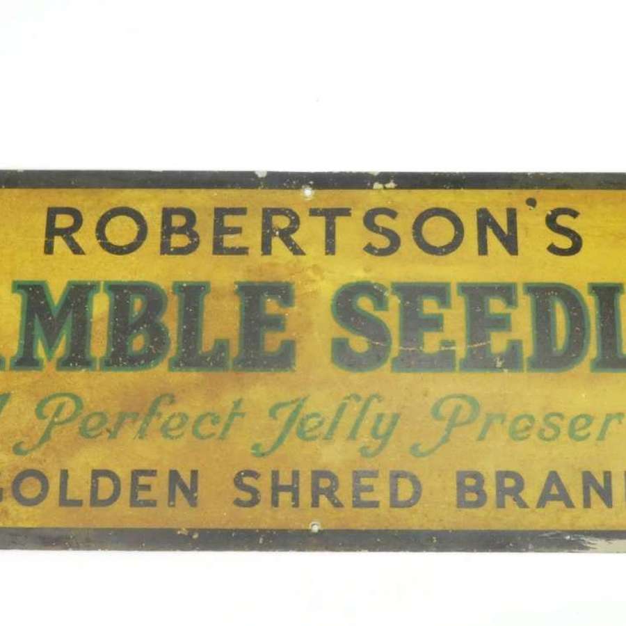 Vintage Robertson's Bramble Seedless alloy sign c1930